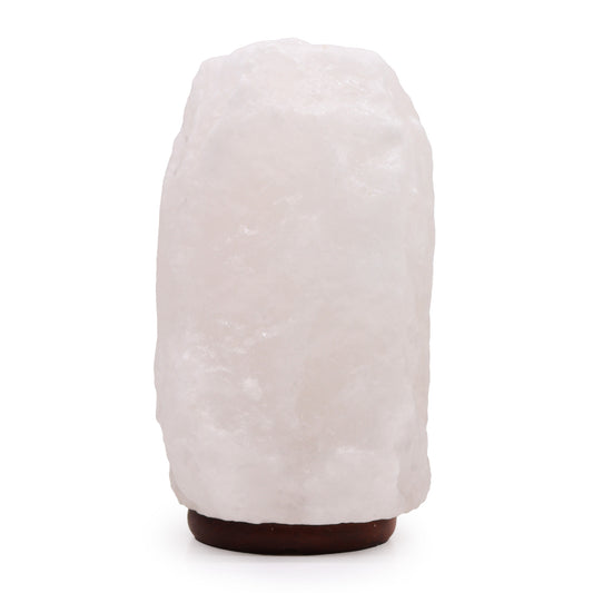 White Crystal Rock Himalayan Salt Lamp - & Base apx 8-10kg