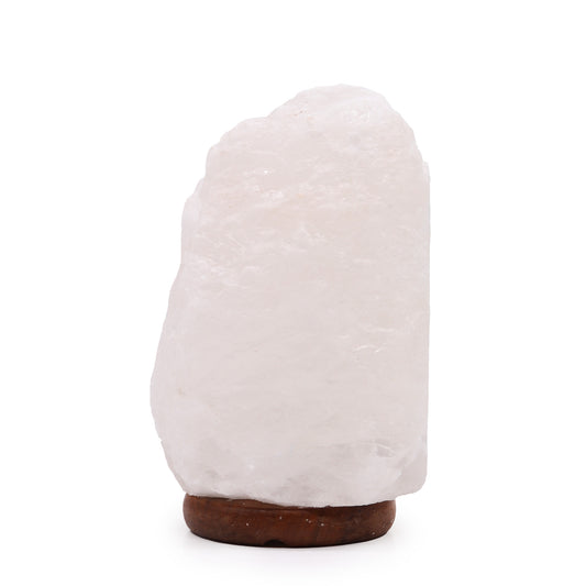 White Crystal Rock Himalayan Salt Lamp - & Base apx 3-5kg