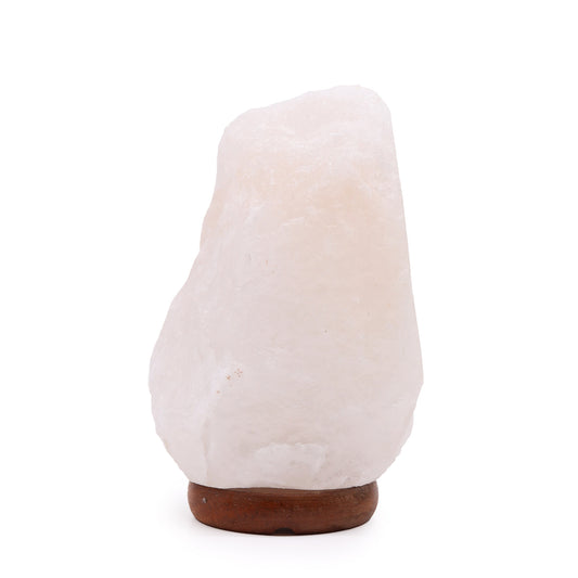 White crystal rock Himalayan Salt Lamp - & Base apx 2-3kg